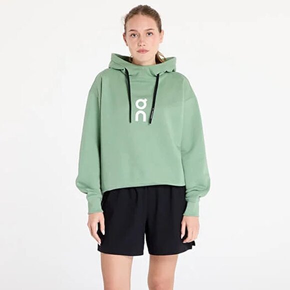 On Club Oversize Organic Cotton Blend Hoodie Size XS Green - Picture 1 of 7